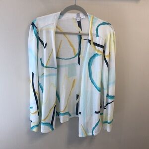 Chico’s NWT Abstract Patterned Open Front Cardigan Sweater